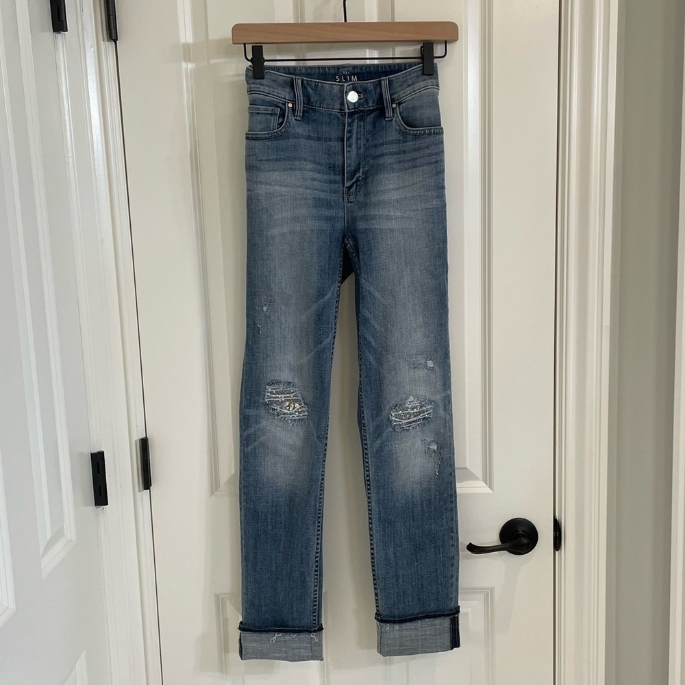 WHBM bedazzled denim, size 4